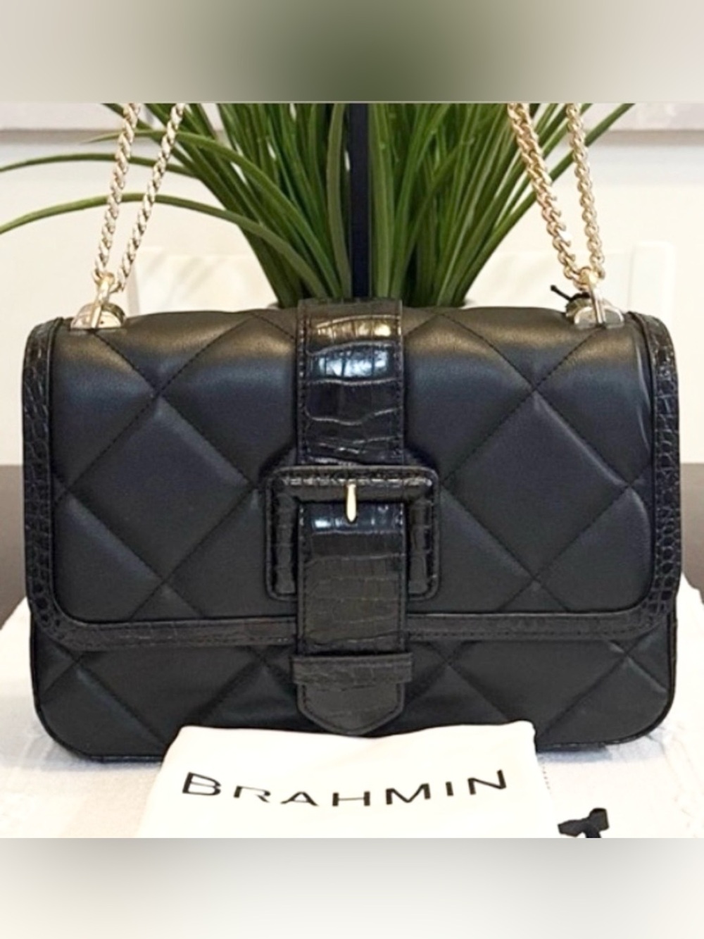 Brahmin Rosalie 2-way Quilted Leather Bag